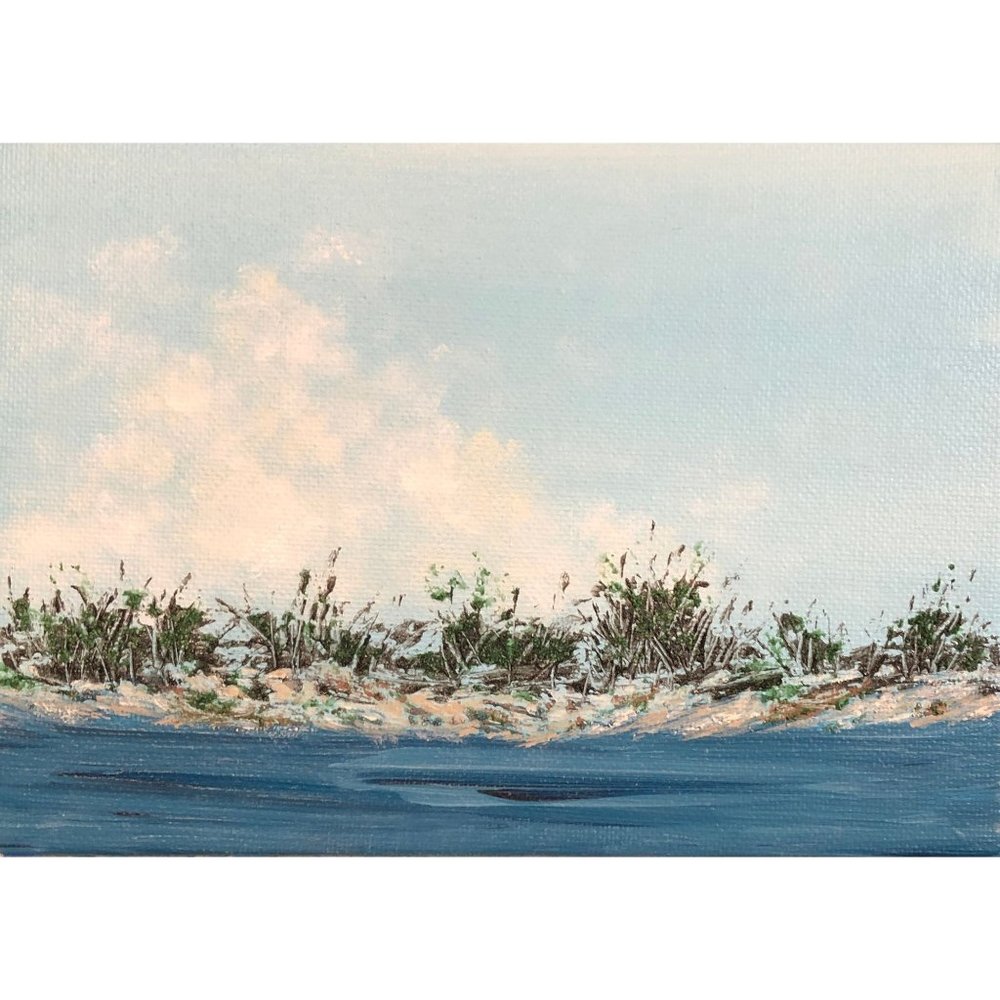 Across The Way - Acrylic Landscape Painting by Deb Bossert Artworks, 5" x 7"